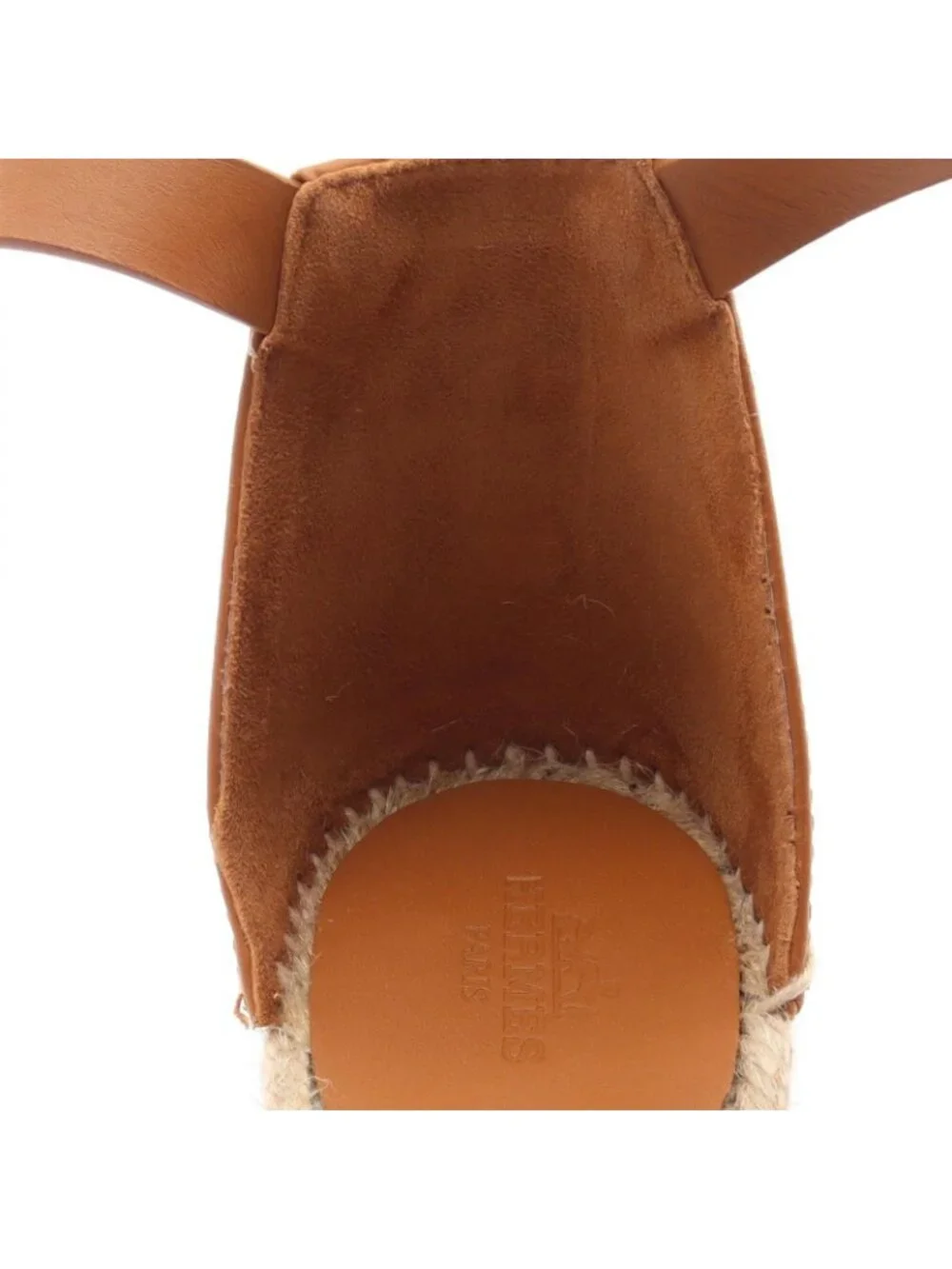 Hermes Sandals Tipoli Espadrilles Wedge Sole Denim Leather Shoes